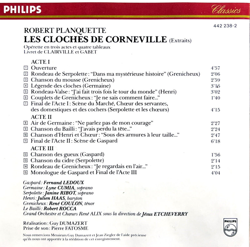 Robert Planquette CD Les Cloches De Corneville (Extraits)