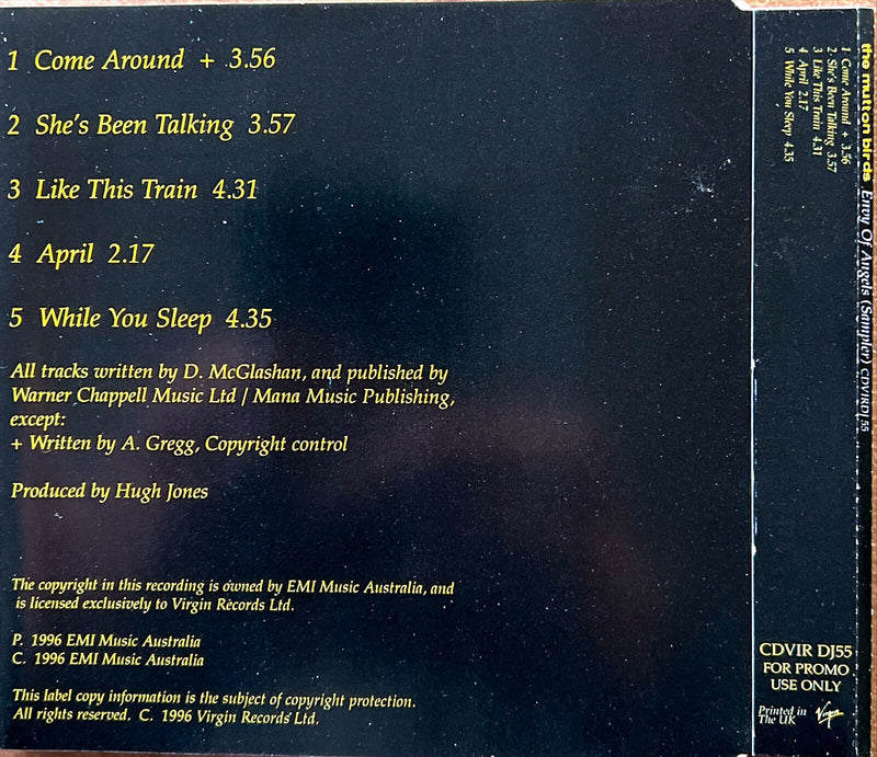 The Mutton Birds CD EP Envy Of Angels (5 Track Album Sampler) - Promo