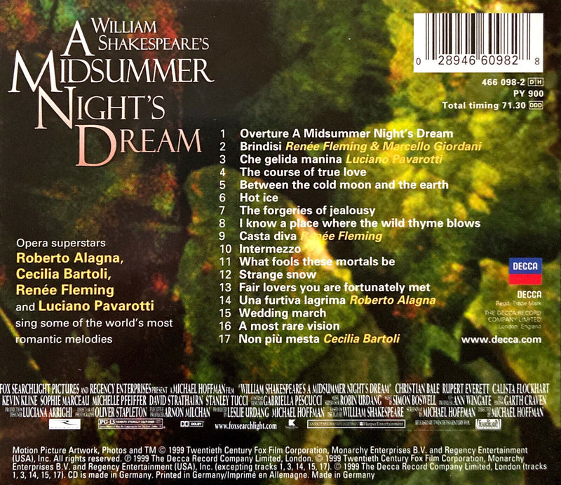 Simon Boswell CD William Shakespeare's A Midsummer Night's Dream (Original Motio