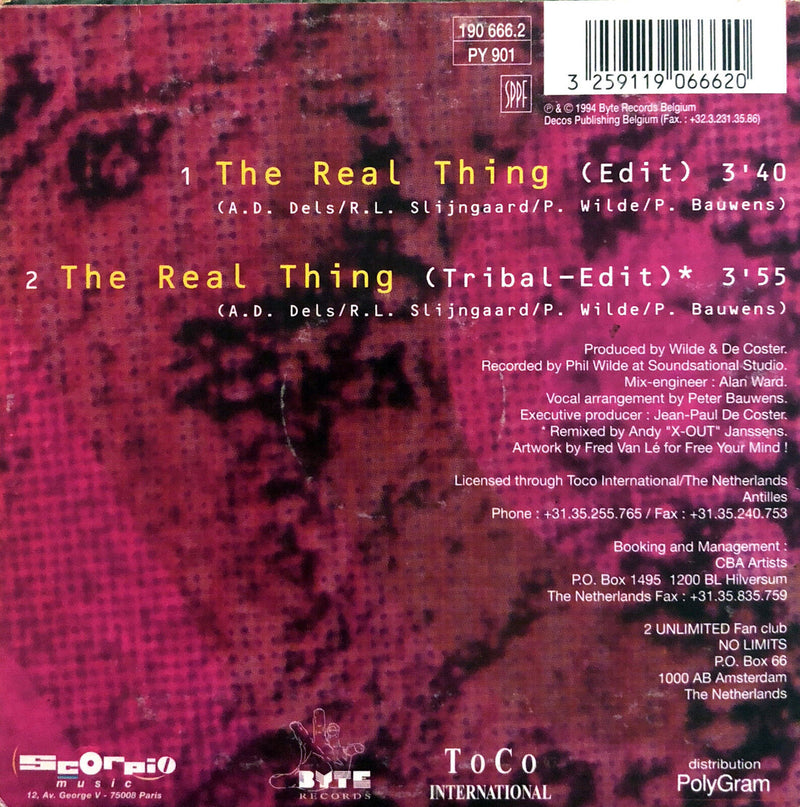 2 Unlimited ‎CD Single The Real Thing - France (VG+/VG+)