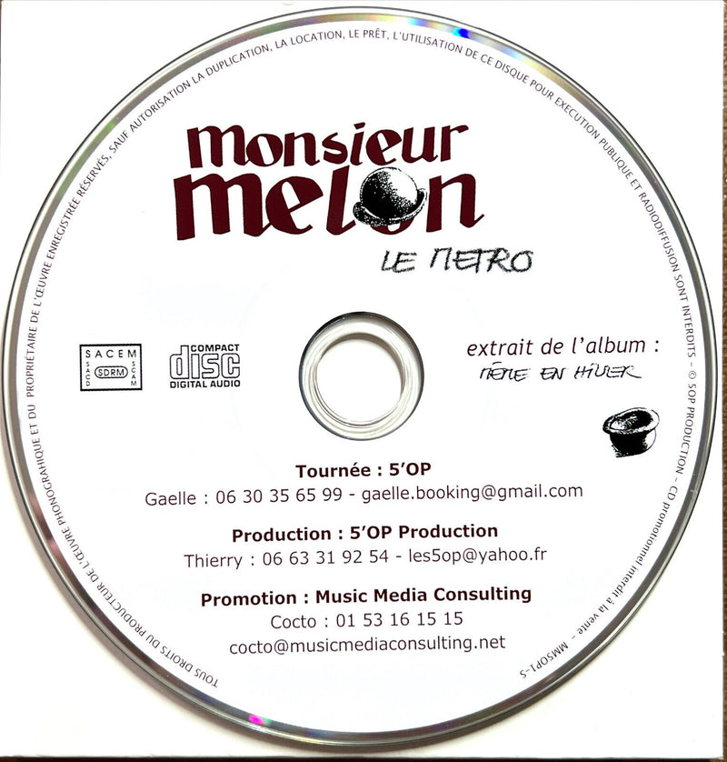 Monsieur Melon CD Single Le Métro - Promo