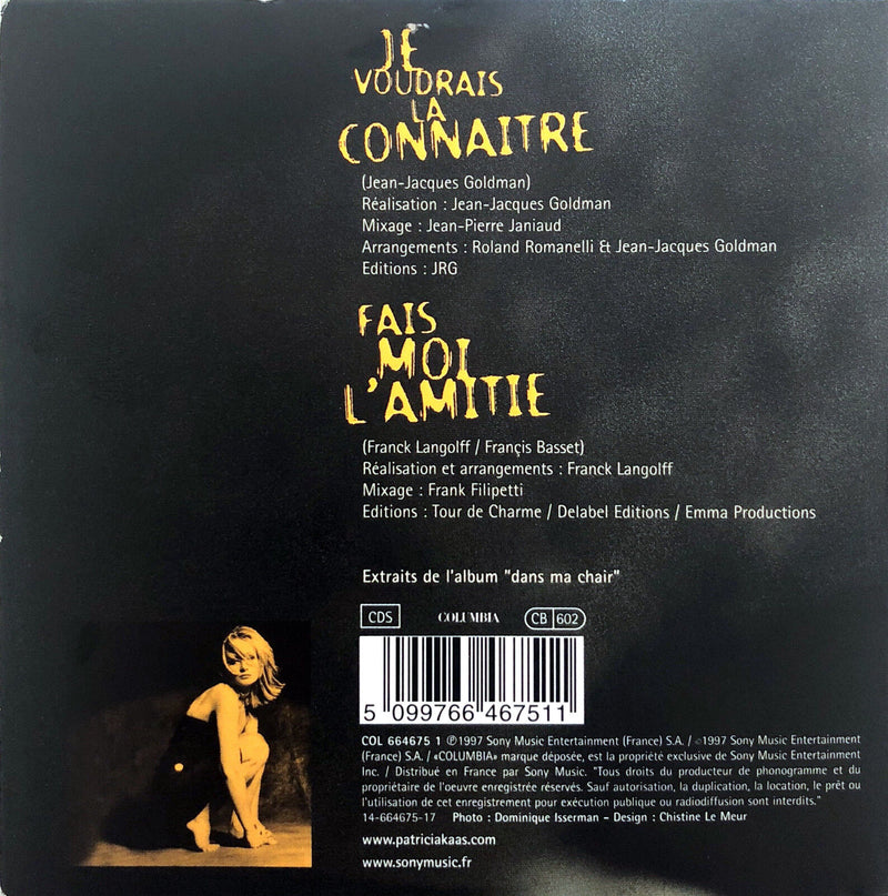 Patricia Kaas ‎CD Single Je Voudrais La Connaître - France (EX/M)