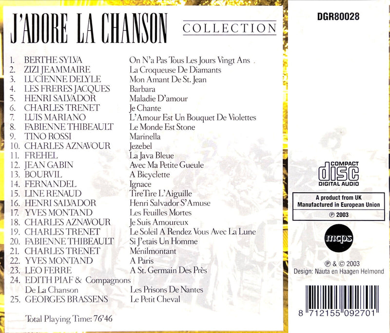 Compilation CD J'adore La Chanson Française Vol. 2