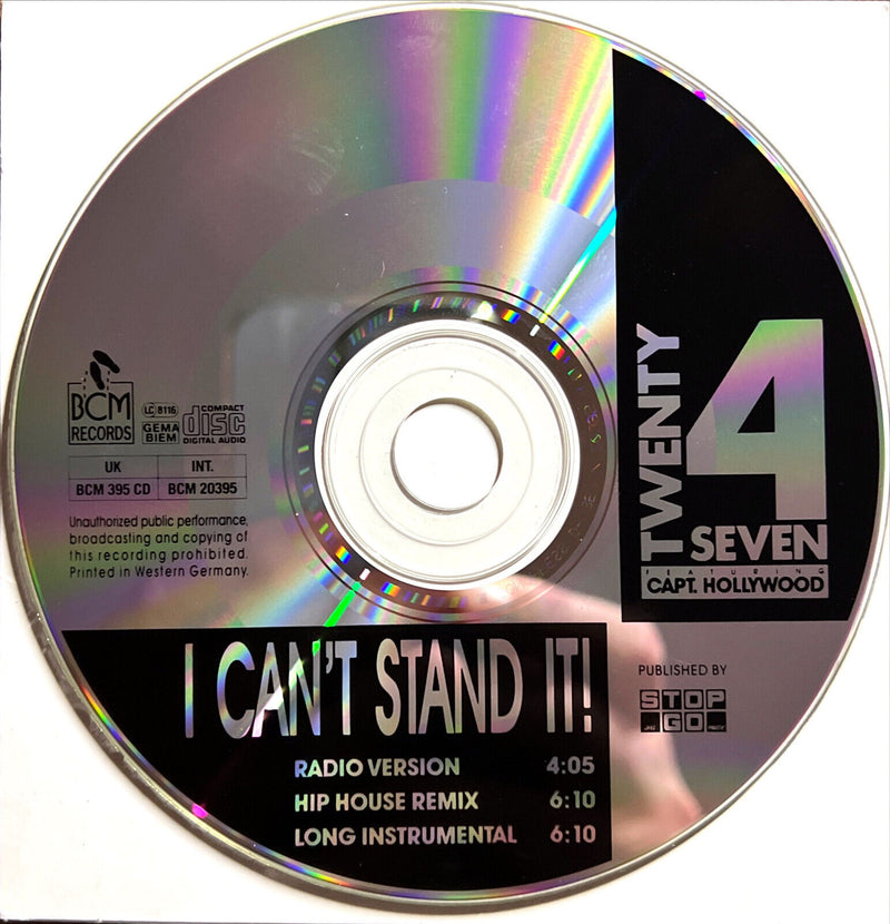 Twenty 4 Seven Featuring Capt. Hollywood Maxi CD I Can't Stand It!