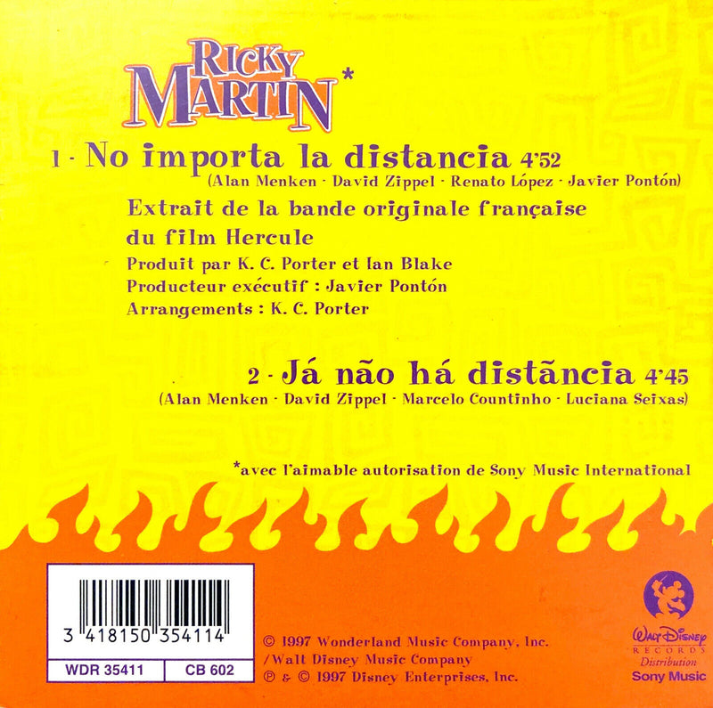 Ricky Martin ‎CD Single No Importa La Distancia - France (EX/EX)