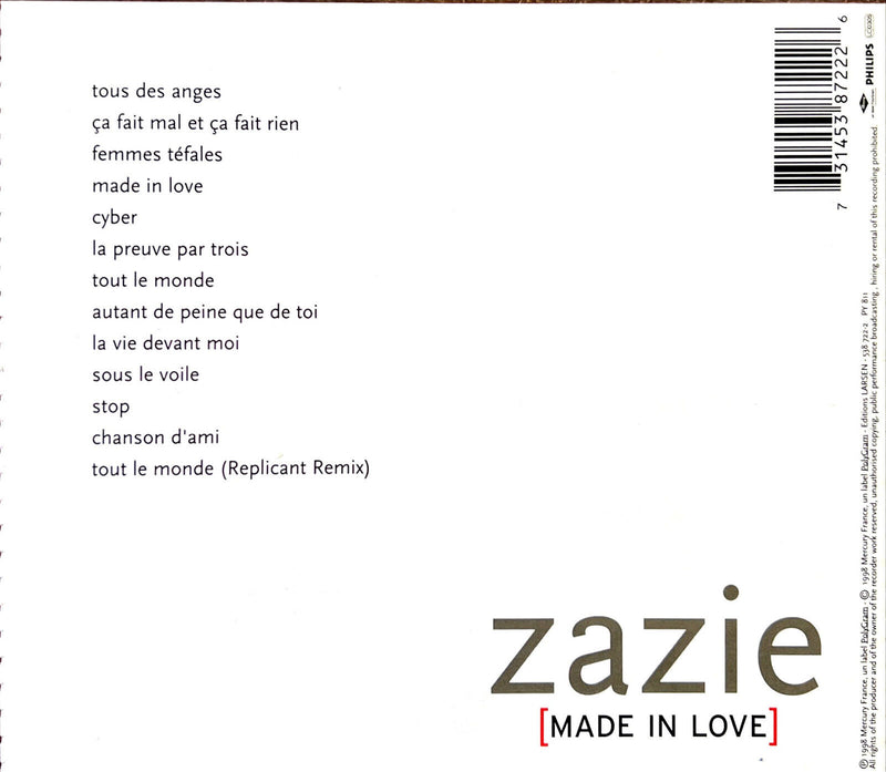 Zazie CD Made In Love