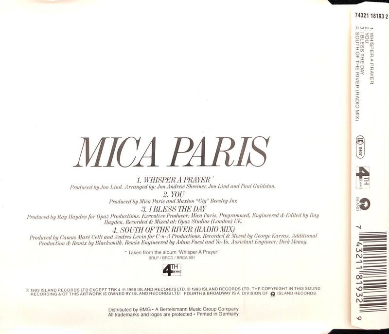 Mica Paris Maxi CD Whisper A Prayer - Germany (EX+/M)