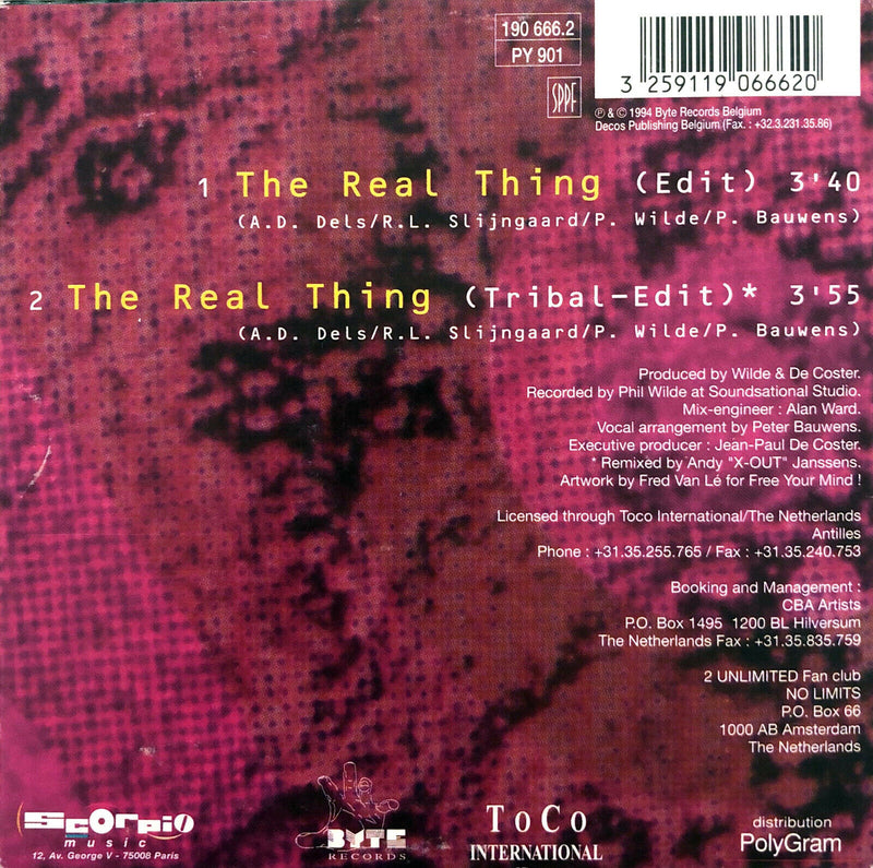 2 Unlimited ‎CD Single The Real Thing - France (VG+/VG)