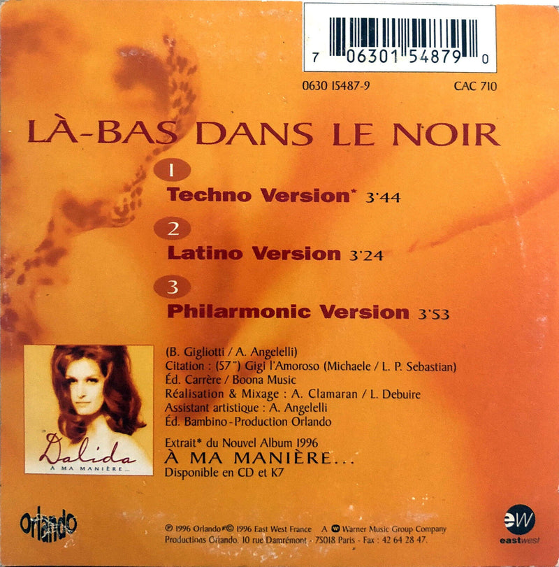 Dalida ‎Maxi CD Là-Bas Dans Le Noir - France (VG+/VG)