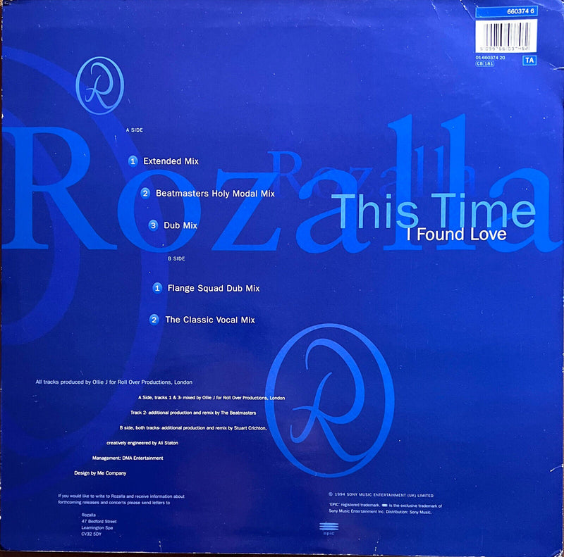 Rozalla 12" This Time I Found Love
