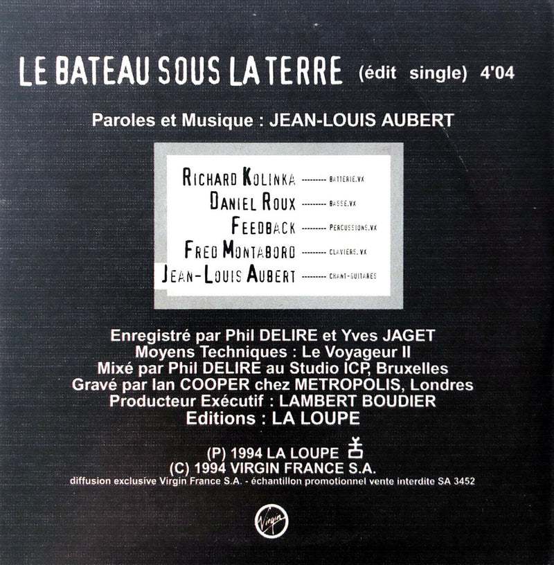 Jean-Louis Aubert ‎CD Single Le Bateau Sous La Terre - Promo - France  (VG+/EX)