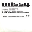 Missy Misdemeanor Elliott Featuring MC Solaar ‎CD Single All N My Grill - Promo 