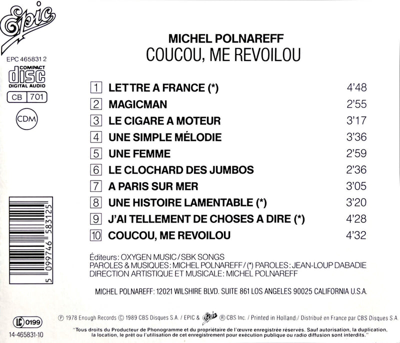 Michel Polnareff CD Coucou Me Revoilou