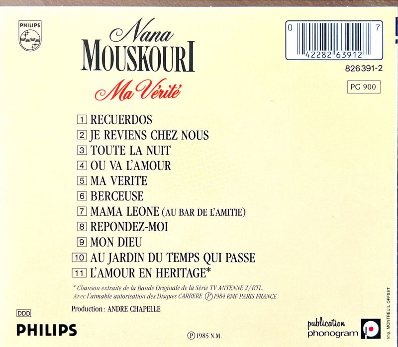 Nana Mouskouri CD Ma Verite