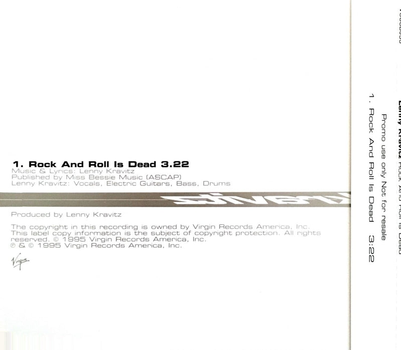 Lenny Kravitz ‎Maxi CD Rock And Roll Is Dead - Promo - England (M/M)