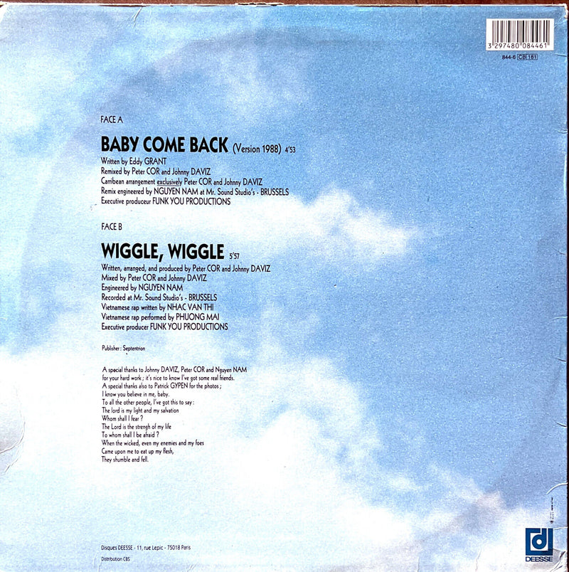 Tony McKenzie 12" Baby Come Back (Version 1988)