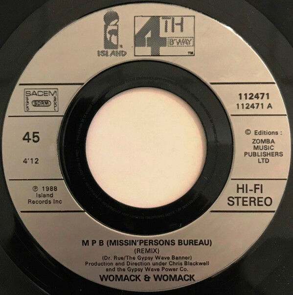 Womack & Womack 7" MPB (Missin' Persons Bureau) - France (VG+/VG+)