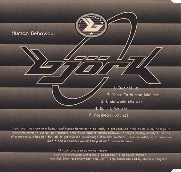 Björk ‎Maxi CD Human Behaviour - UK (M/EX)