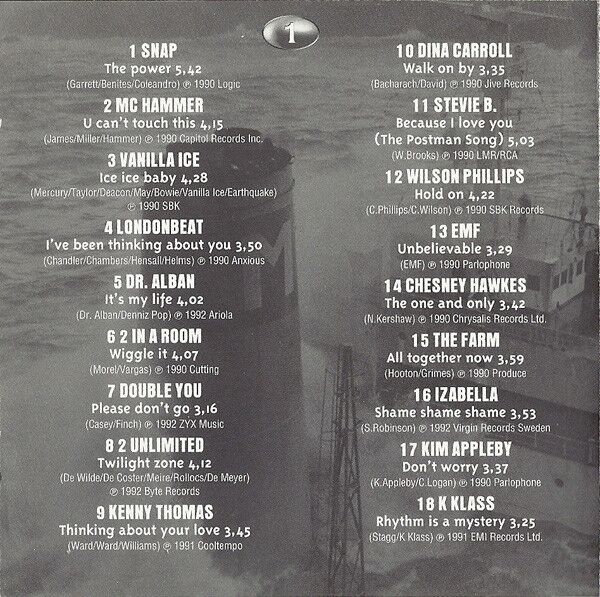 Compilation 2xCD 36 Hits 1990-1994 - Europe (M/EX+)