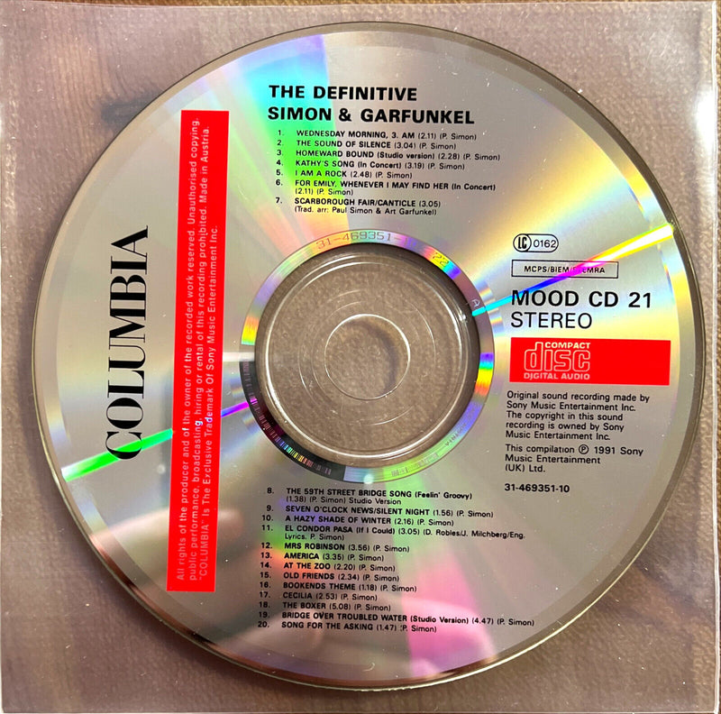 Simon And Garfunkel CD The Definitive Simon And Garfunkel