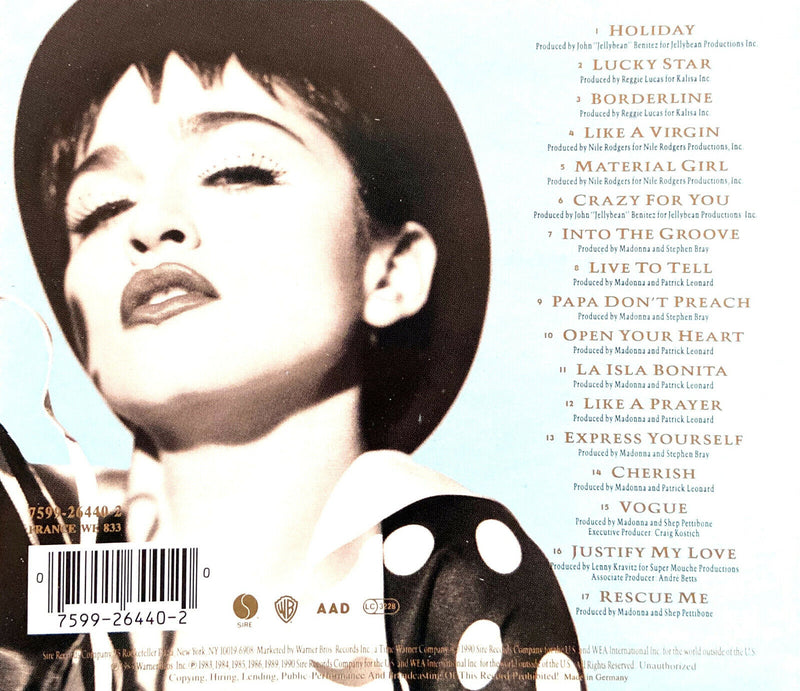Madonna ‎CD The Immaculate Collection - Europe (EX/VG+)