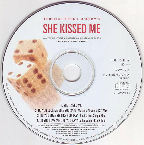 Terence Trent D'Arby ‎Maxi CD She Kissed Me - Europe (EX/EX+)
