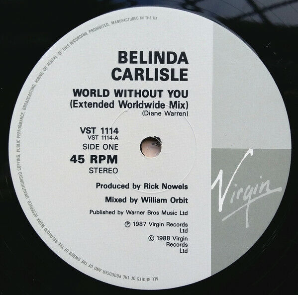 Belinda Carlisle 12" World Without You - UK (VG/EX)