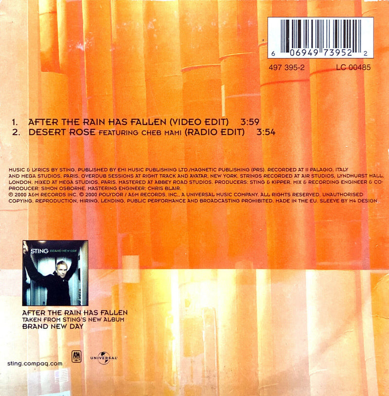 Sting CD Single After The Rain Has Fallen - Limited Edition - Europe (VG/EX)