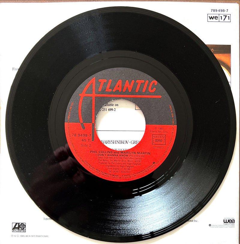 Phil Collins And Marilyn Martin 7" Separate Lives (Thème Du Film White Nights) -