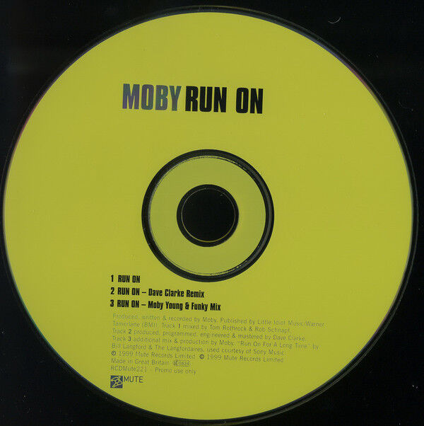 Moby ‎Maxi CD Run On (RCDMute221) - Promo - Europe (EX+/EX+)