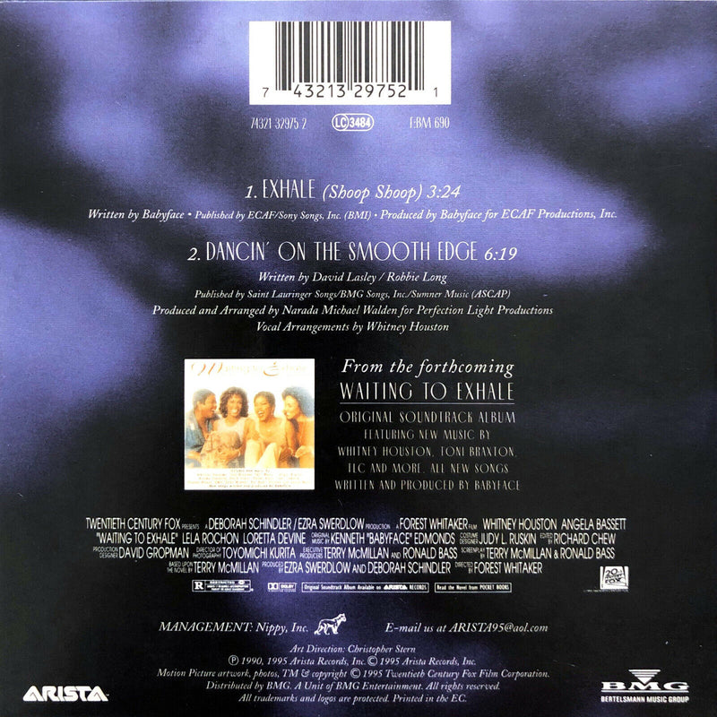 Whitney Houston CD Single Exhale (Shoop Shoop) - Europe (EX/EX)