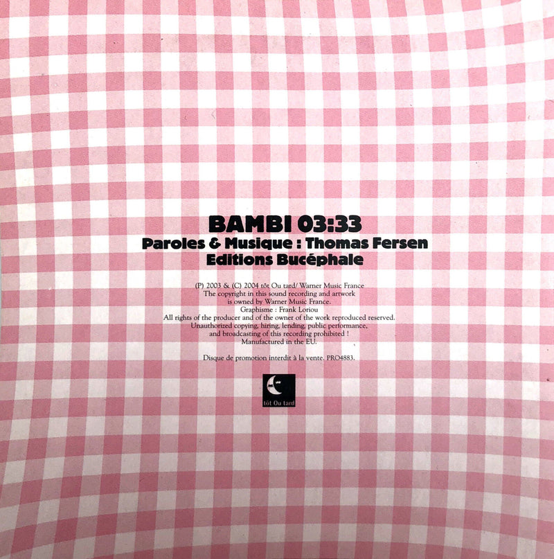 Thomas Fersen CD Single Bambi - Promo - France (EX+/M)