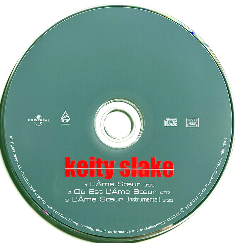 Keity Slake CD Single L'âme Soeur