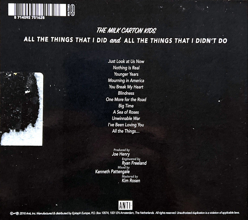 The Milk Carton Kids CD All The Things That I Did And All The Things That I Didn
