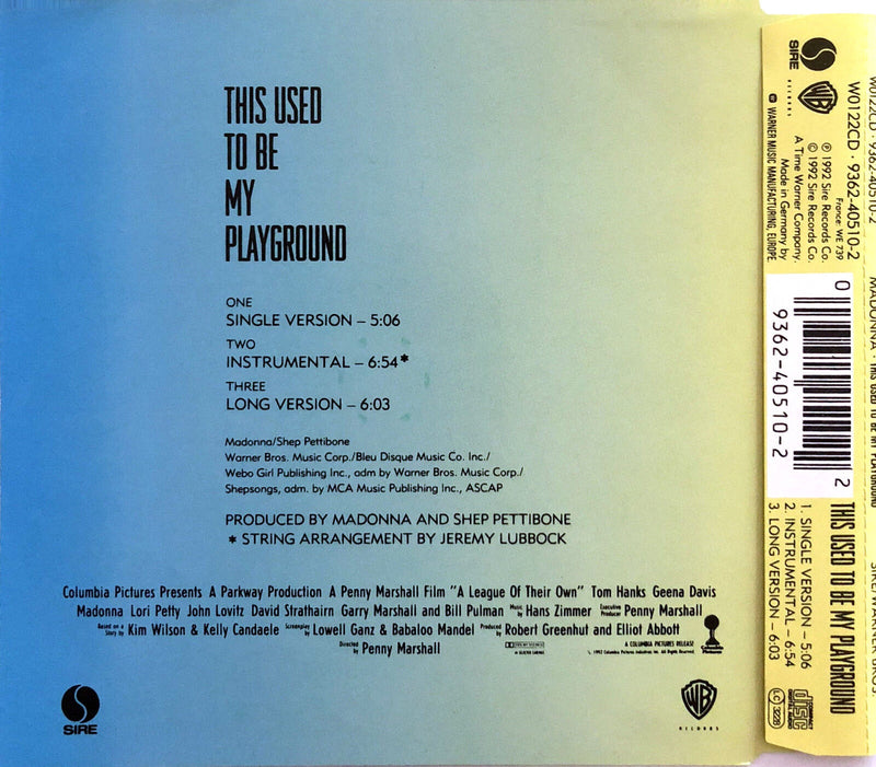 Madonna ‎Maxi CD This Used To Be My Playground - Europe (M/EX+)