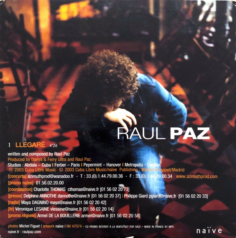 Raul Paz ‎CD Single Llegaré - Promo - France (G/EX+)