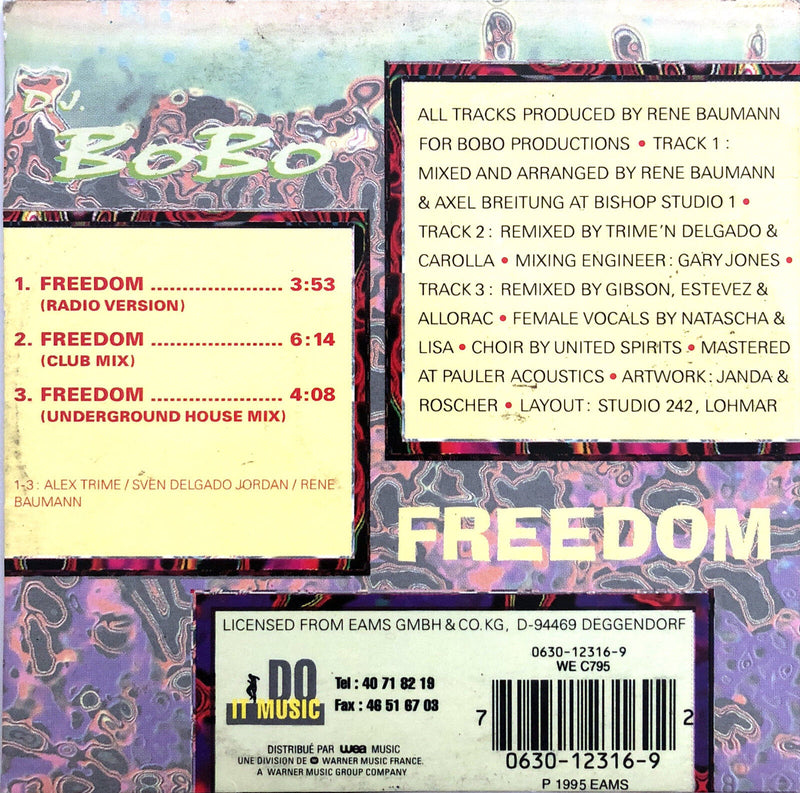 D.J. BoBo CD Single Freedom - France (VG+/VG+)