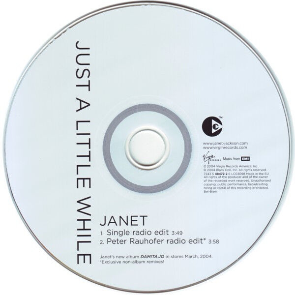 Janet CD Single Just A Little While - France (VG+/VG+)