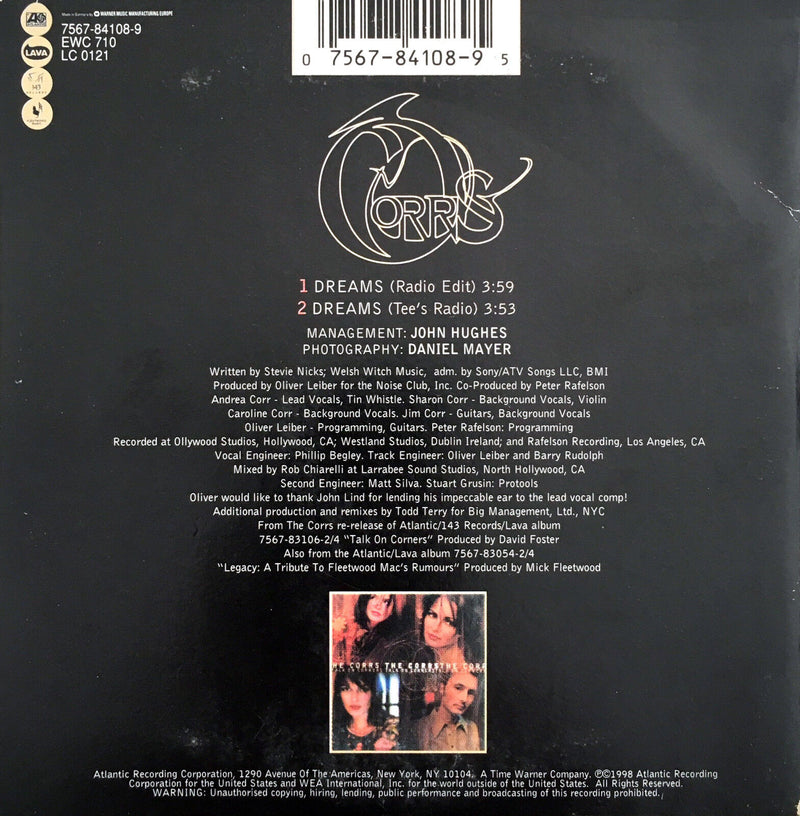 The Corrs ‎CD Single Dreams - Europe (VG/EX)