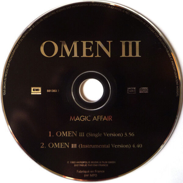 Magic Affair ‎CD Single Omen III - France (VG+/VG+)