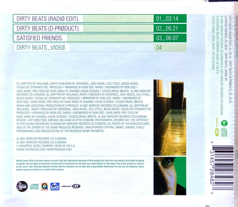 Roni Size / Reprazent ‎Maxi CD Dirty Beats - CD1 - UK (M/EX)
