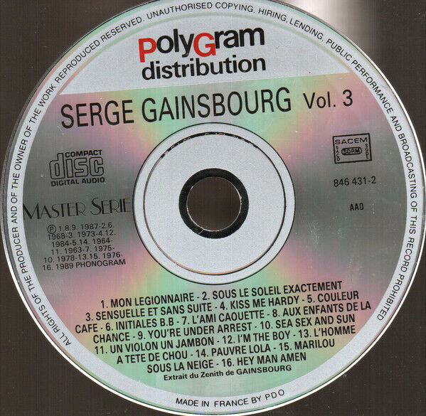 Serge Gainsbourg CD Serge Gainsbourg Vol.3 - France (EX/EX+)