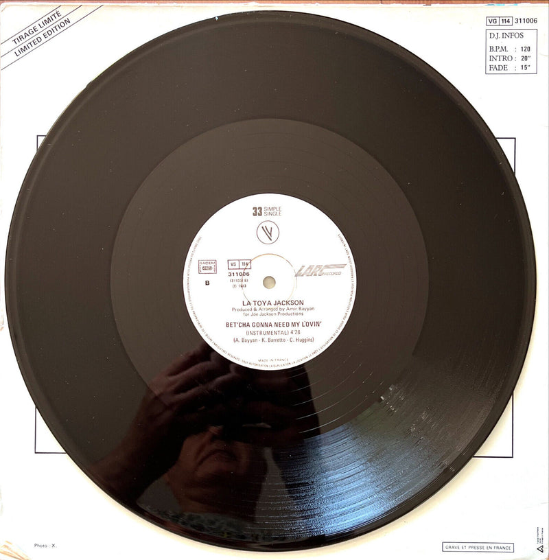 La Toya Jackson 12" Bet'cha Gonna Need My Lovin' - Limited Edition - France