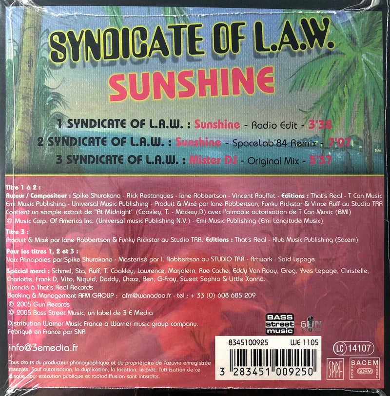 Syndicate Of L.A.W. CD Single Sunshine - France (M/M - Scellé)