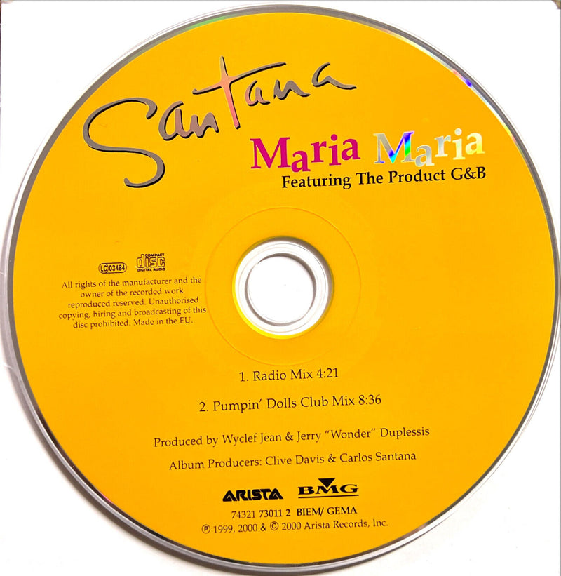 Santana Featuring The Product G&B CD Single Maria Maria