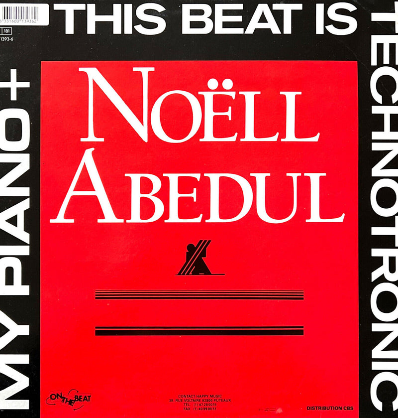 Noëll Abedul 12" This Beat Is Technotronic + My Piano - France