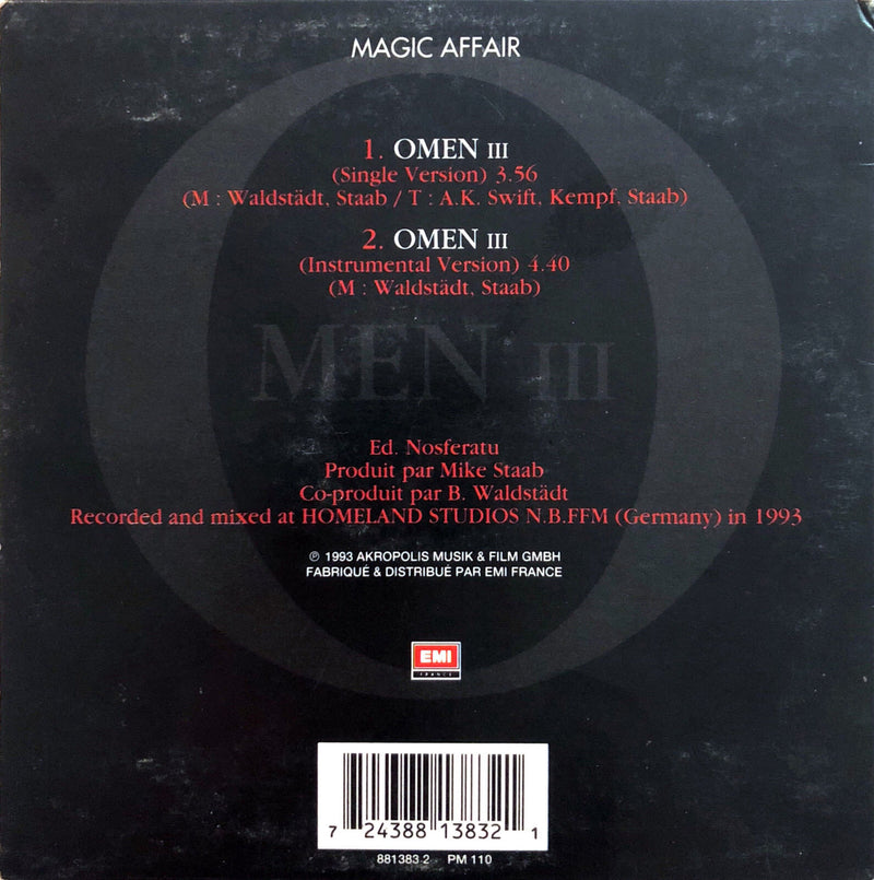 Magic Affair ‎CD Single Omen III - France (VG+/VG+)