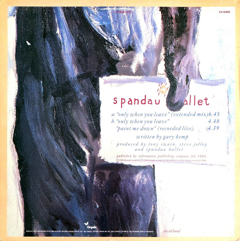 Spandau Ballet ‎12" Only When You Leave - Canada (G+/M)