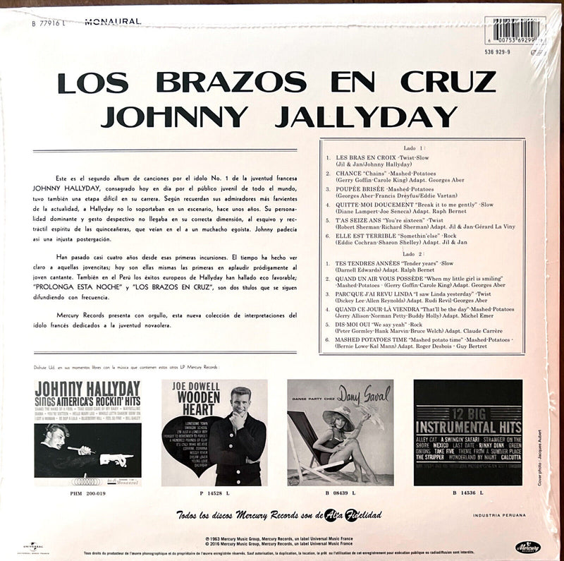 Johnny Hallyday LP Los Brazos En Cruz - 2000 exemplaires