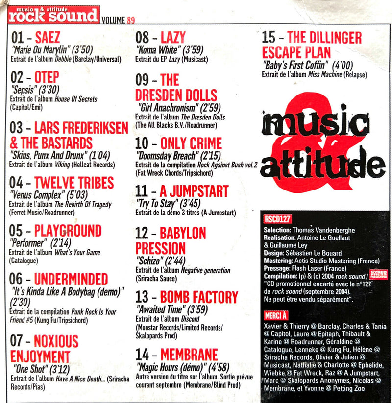 Compilation CD Rock Sound Volume 89 - Promo